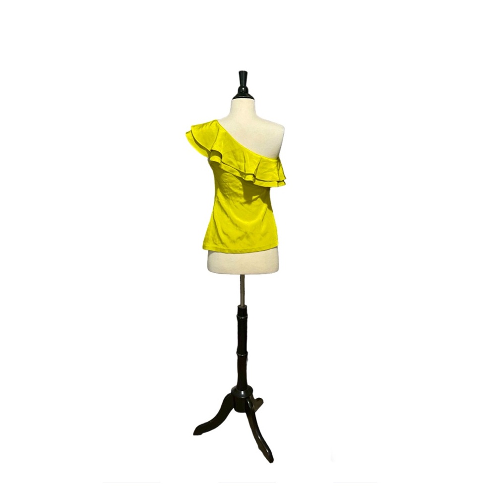 Marley Ruffle One Shoulder Silk Top Small - Picture 2 of 3